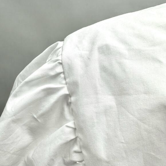 Abercrombie & Fitch Short-Sleeve Tie-Front Top Solid White Size Medium NWT - Picture 10 of 12